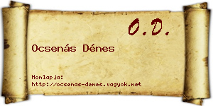 Ocsenás Dénes névjegykártya