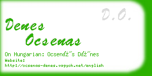 denes ocsenas business card